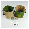 Third Die Standing Dice Bag : Leaf Green and Tan