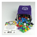 Third Die Standing Dice Bag : Royal Purple and Light Gray - Image 2