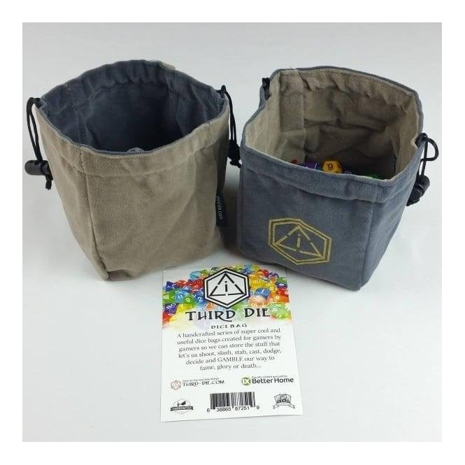 Third Die Standing Dice Bag Steel and Gray Chaos Cards