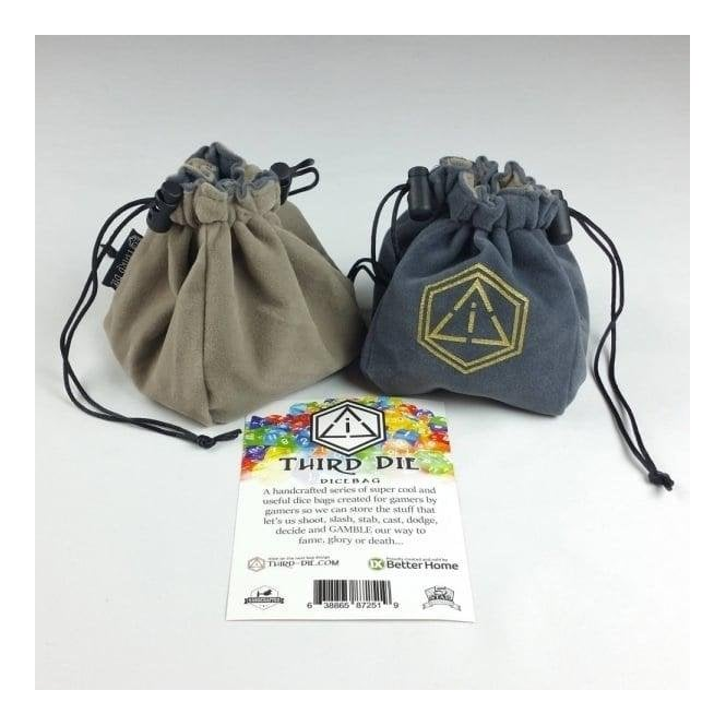 Third Die Standing Dice Bag Steel and Gray Chaos Cards