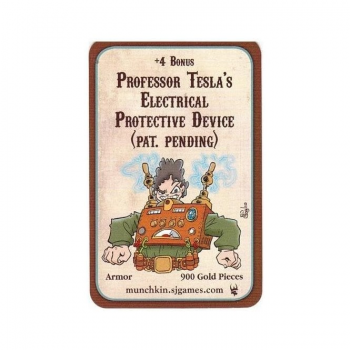 Munchkin Promotional Card : Professor Tesla's Electrical Protective Device (Pat. Pending)