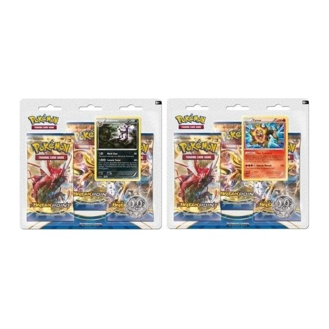 Pokemon 3 Pack Blister (3 Packs + Holo + Coin) : Set of two - XY Breakpoint | Chaos Cards Pokemon 3 Pack Blister (3 Packs + Holo + Coin) : Set of two - XY Breakpoint | Chaos Cards