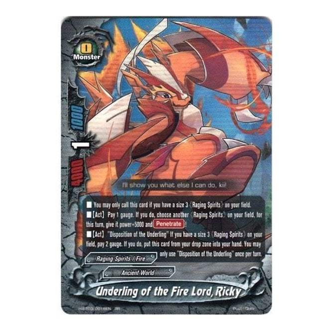 Lord Ricky Future Card Buddyfight Card H-BT03-0018 Underling of the Fire Lord ...