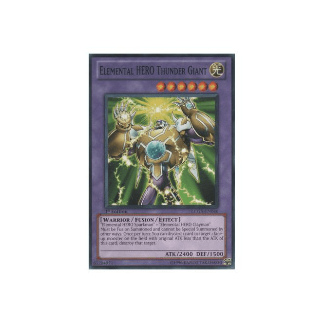 YUGIOH MF01-EN001 ELEMENTAL HERO THUNDER GIANT PARALLEL RARE - SGC 8.5 NM/M YUGIOH MF01-EN001 ELEMENTAL HERO THUNDER GIANT PARALLEL RARE - SGC 8.5 NM/M