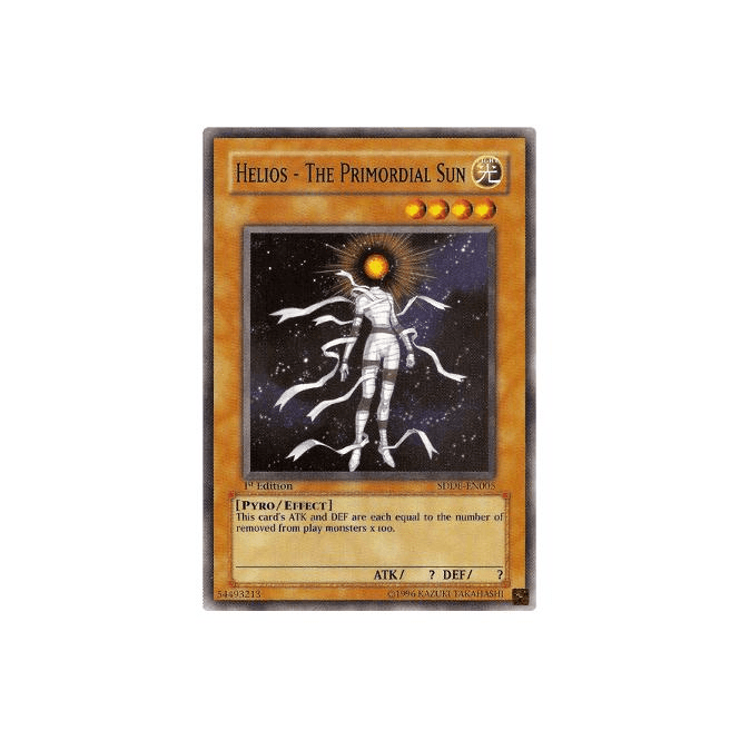 Yu-Gi-Oh! Card SDDE-EN005 Helios - The Primordial Sun (Common) | Chaos Cards Yu-Gi-Oh! Card SDDE-EN005 Helios - The Primordial Sun (Common) | Chaos Cards