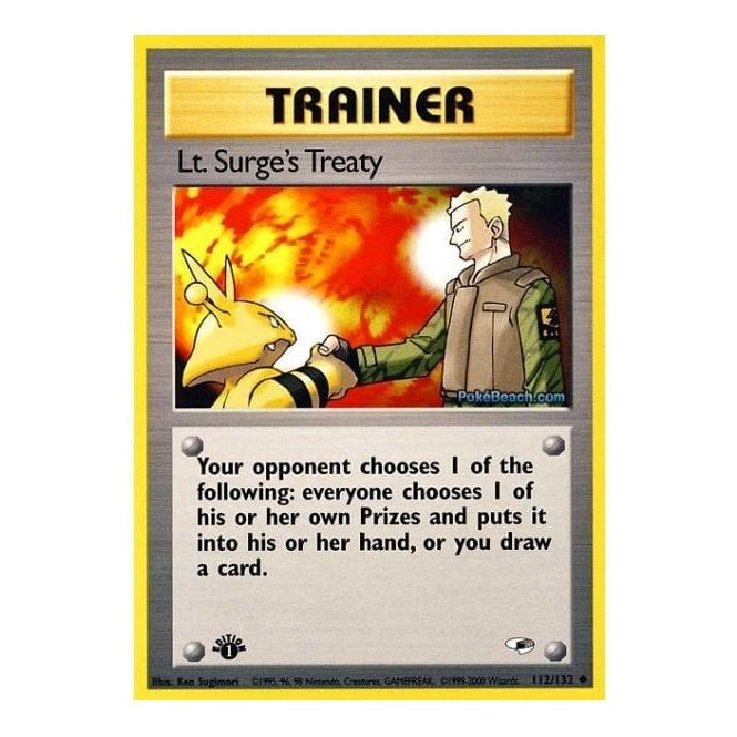 Pokemon Single Card GYM HEROES (Unlimited) 112/132 Lt. Surge's