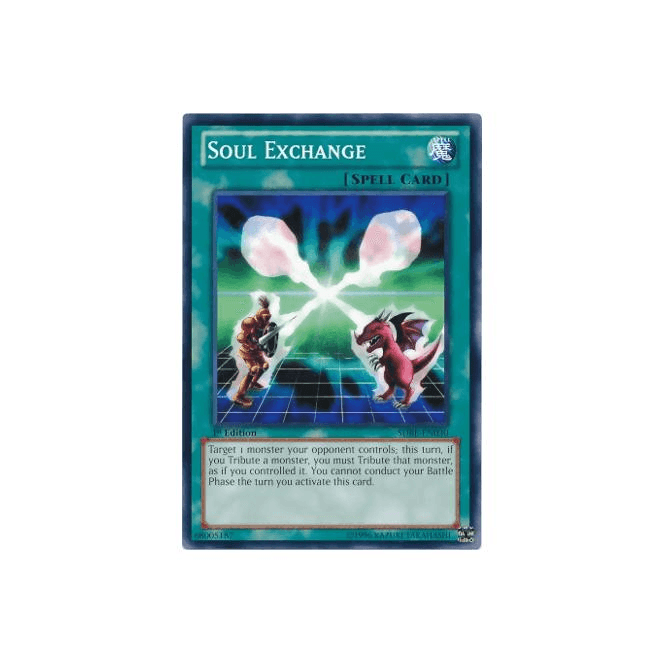 yugioh card soul exchange Spell - INFO-EN100 - Super Rare variation to centering Yu-Gi-Oh! Card SDY-041 Soul Exchange