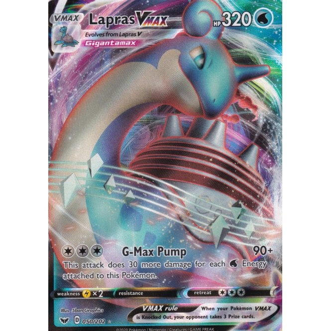Pokemon Single Card Sword Shield Base Set 50 2 Lapras Vmax Chaos Cards