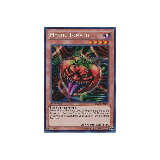 yugioh tomato cards Yu-Gi-Oh! - Mystic (SKE-021) - Starter Deck Kaiba Evolution - Unlimited Edition you may select 1 DARK monster with and ATK of 1500 or less from your Deck and Special Summon it to the field in face Yu-Gi-Oh! Card SKE-021 Mystic Tomato
