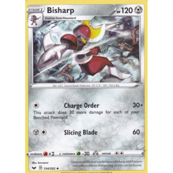 Bisharp : SWORD AND SHIELD BASE SET 134/202 - Pokemon Single Card