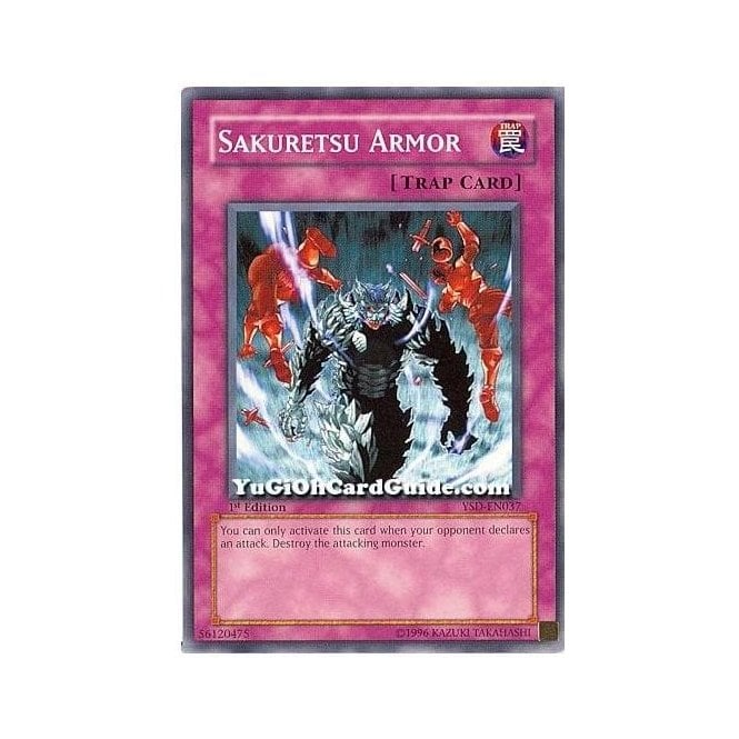 yugioh armor trap card Sakuretsu LCYW-EN288 Unlimited Edition Super Rare Near Mi When an opponents monster declares an attack Yu-Gi-Oh! Card YSD-EN037 Sakuretsu Armor